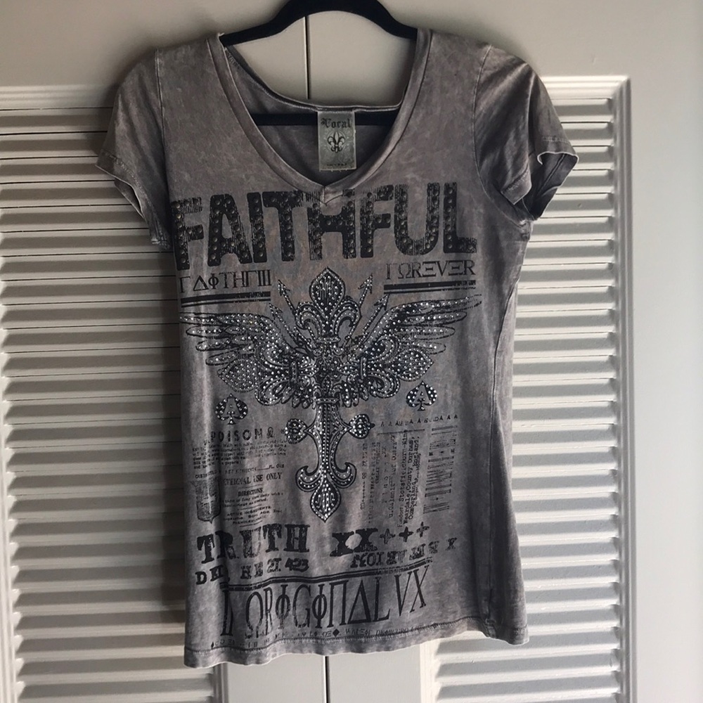 Rhinestone Studded T Shirt